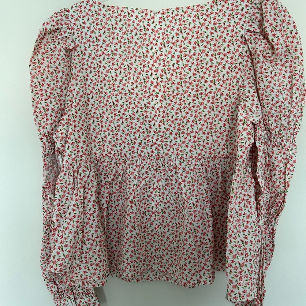 Tuckernuck NWT Hyacinth House Clemons Long Sleeve Blouse Pink Floral Size XL - Picture 6 of 7